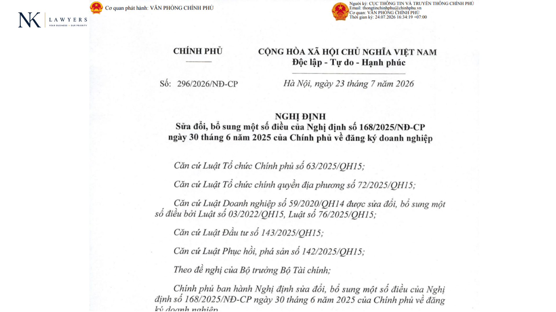 Nghị định số 296/2026/NĐ-CP (Ảnh minh họa)